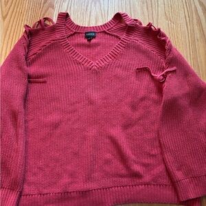 Torrid Women’s pullover ribbed V neck knit sweater long sleeve 3X cold shoulder